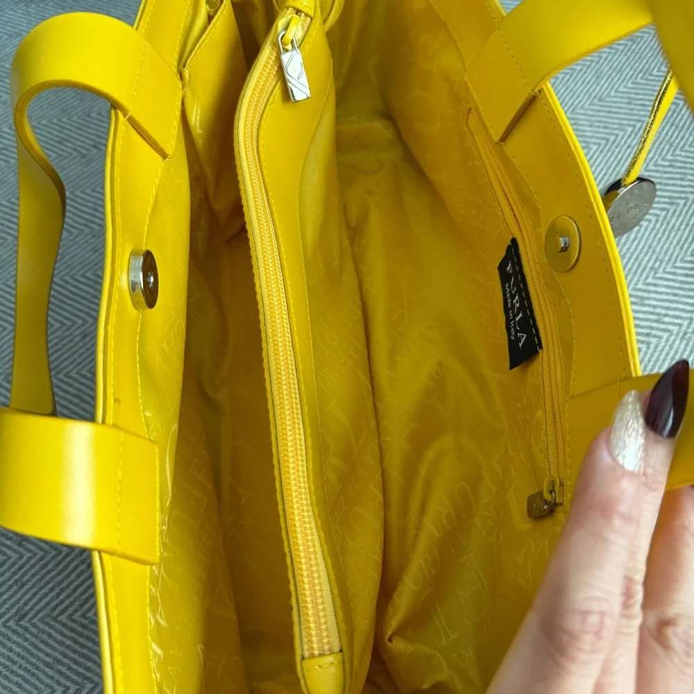 Furla Mini Tote Bag in Bright Yellow - Picture 9 of 13